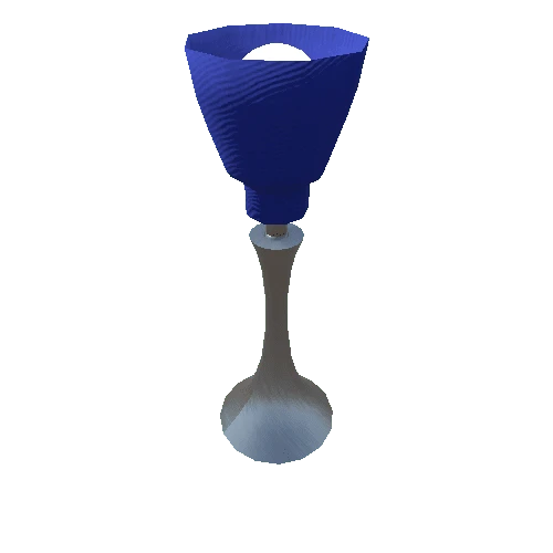 Desk Lamp-001 - Brushed Metal Bell Shade Blue